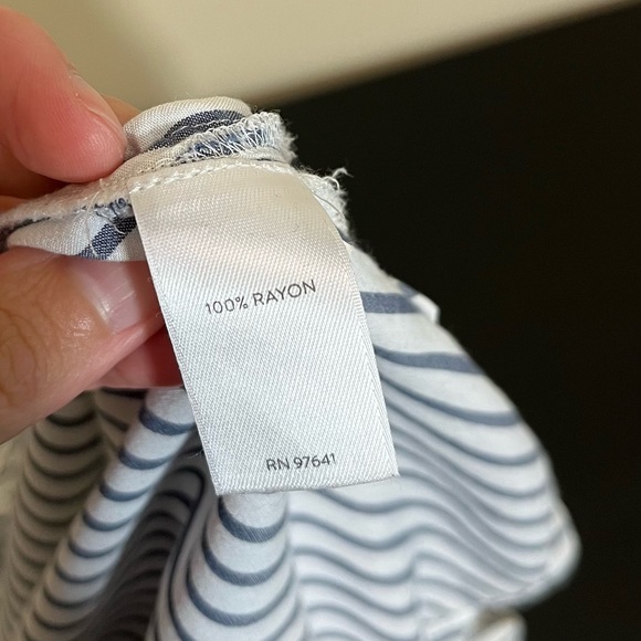 J. Jill Striped Button Up Shirt White and Blue - Picture 8 of 11